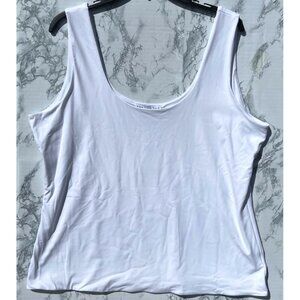 And Now This White Sleeveless Tank Top 3X Polyester Blend Womens Plus Size